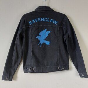 Harry Potter Ravenclaw Girls Denim Graphic Jacket Medium Black Trucker Jean Top